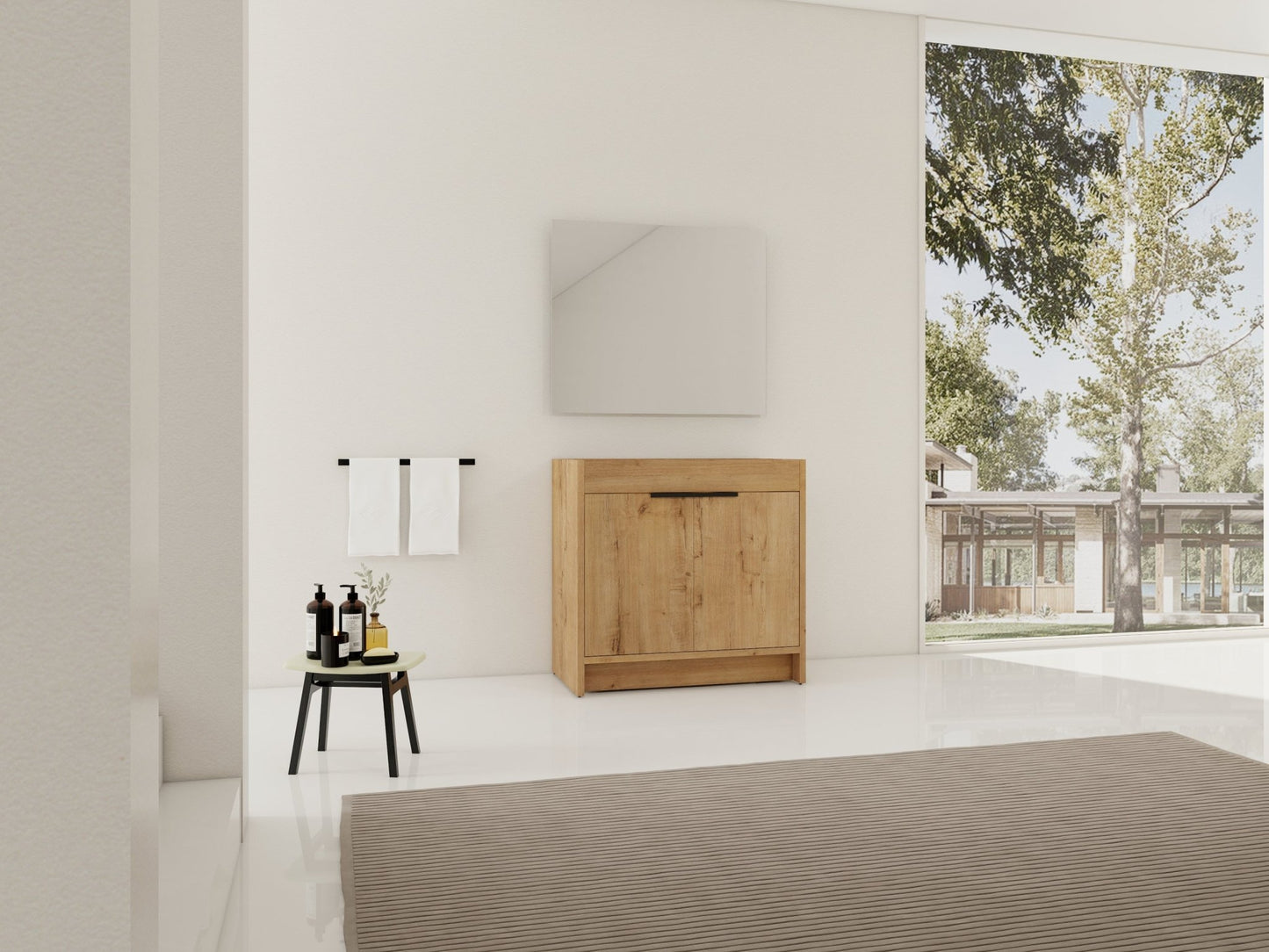 36' Freestanding Bathroom Vanity & 2 Soft - Close Cabinet Doors ((KD - PACKING),Only Vanity without Top - BVB02436IMO - 1st Choice Furniture Direct