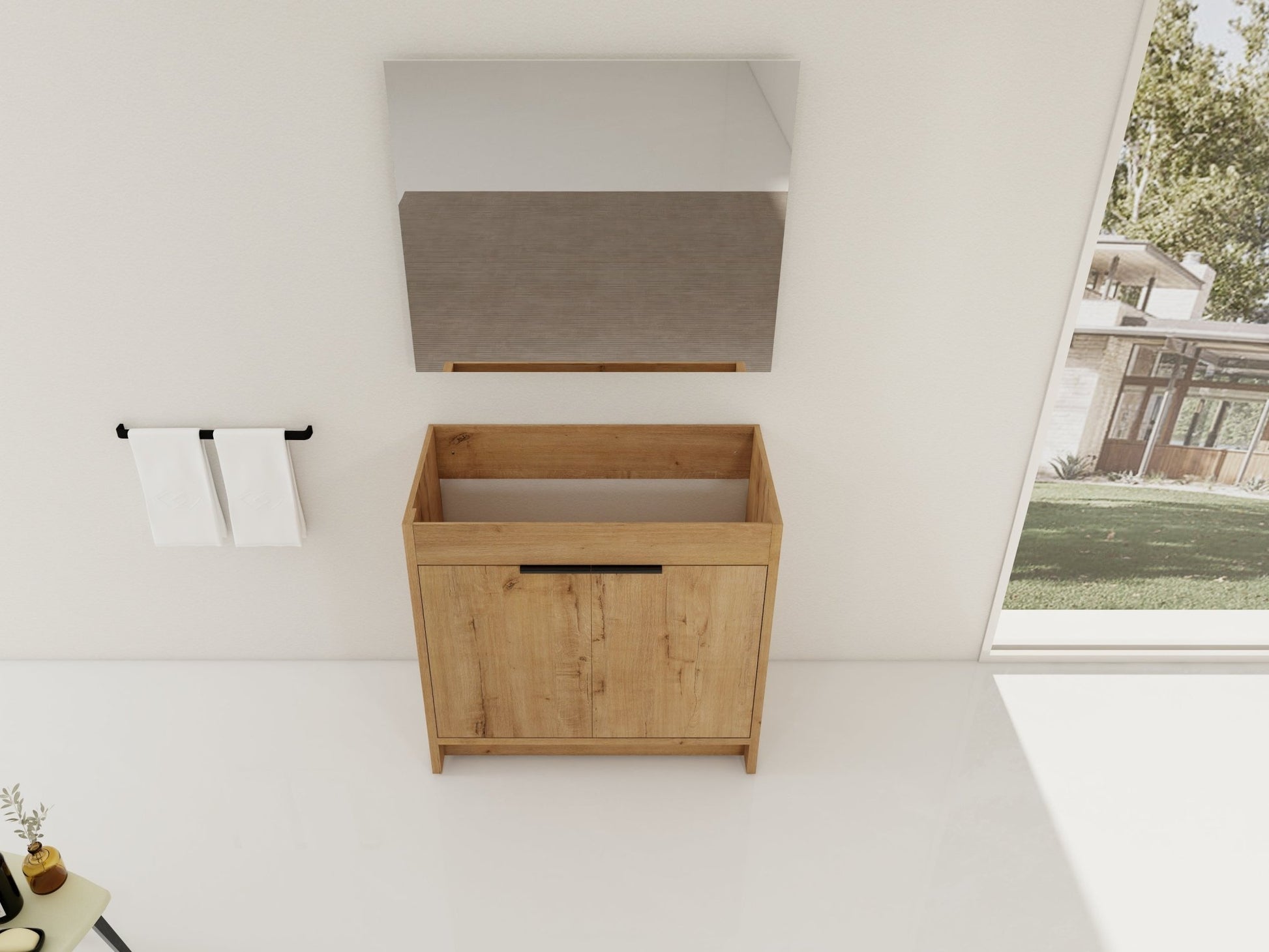 36' Freestanding Bathroom Vanity & 2 Soft - Close Cabinet Doors ((KD - PACKING),Only Vanity without Top - BVB02436IMO - 1st Choice Furniture Direct