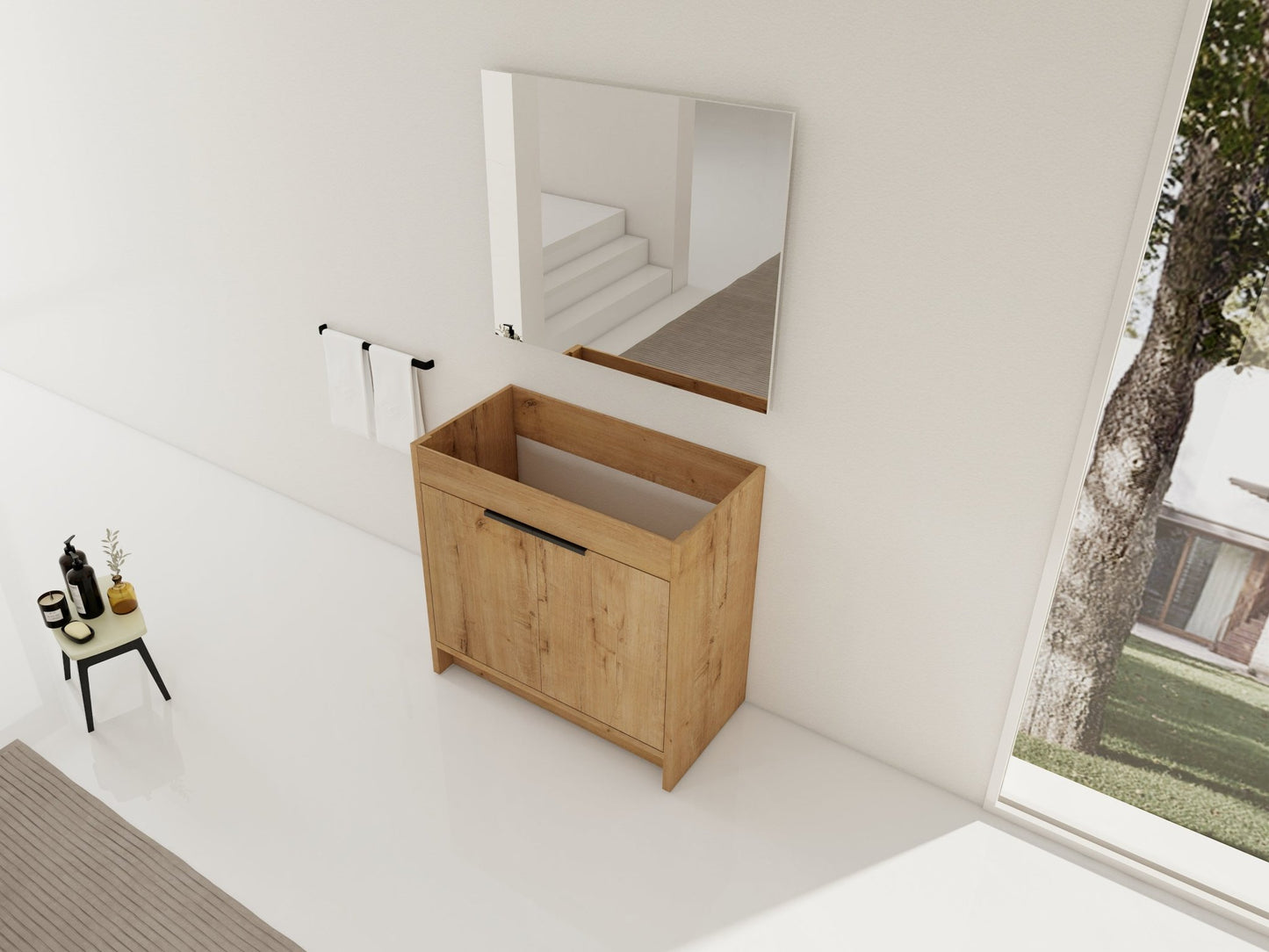 36' Freestanding Bathroom Vanity & 2 Soft - Close Cabinet Doors ((KD - PACKING),Only Vanity without Top - BVB02436IMO - 1st Choice Furniture Direct