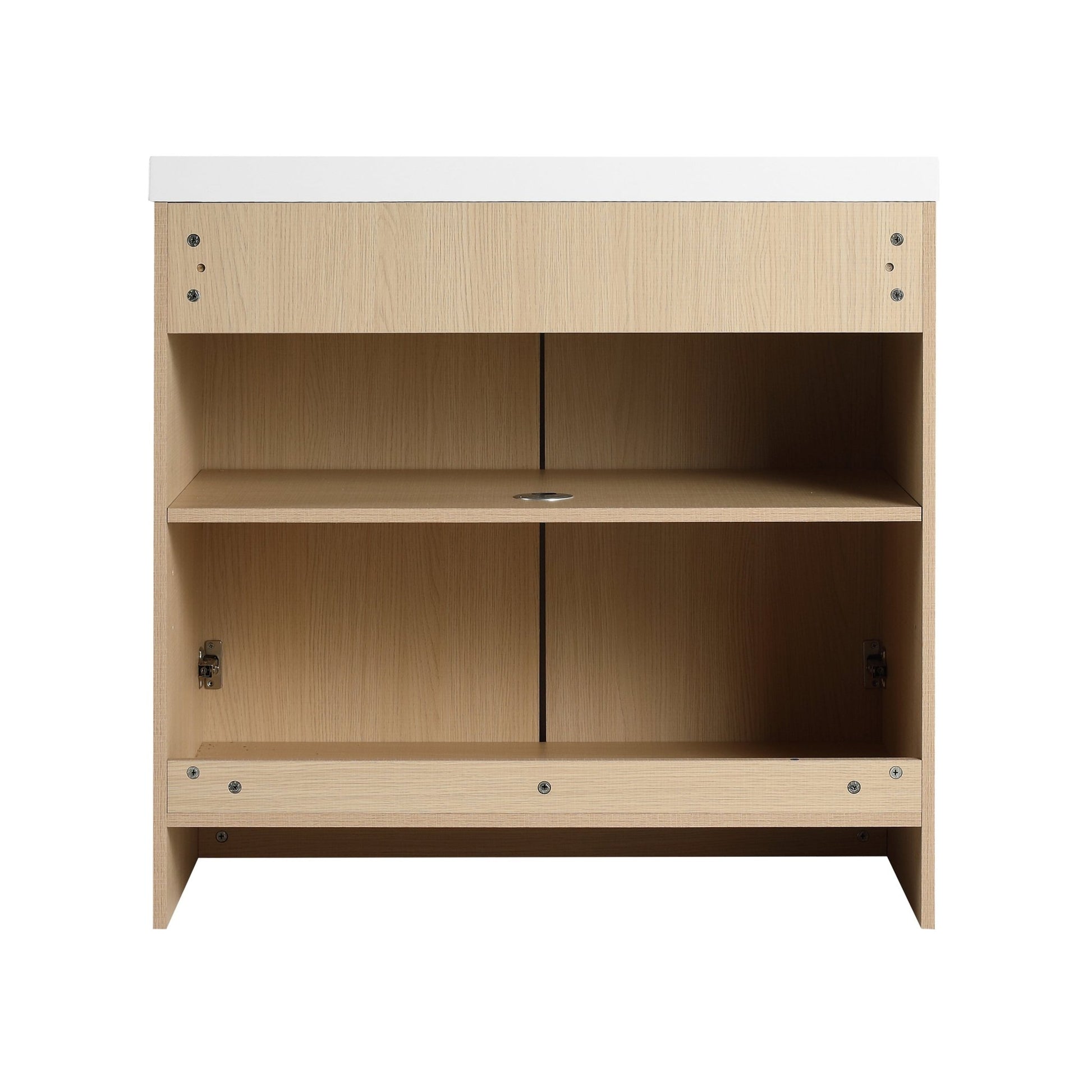 36' Freestanding Bathroom Vanity & 2 Soft - Close Cabinet Doors, Plywood, Dune Oak (KD - PACKING) - Excluding Sink - 1st Choice Furniture Direct
