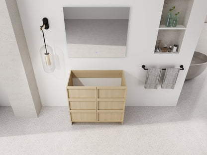 36' Freestanding Bathroom Vanity & 2 Soft - Close Cabinet Doors, Plywood, Dune Oak (KD - PACKING) - Excluding Sink - 1st Choice Furniture Direct