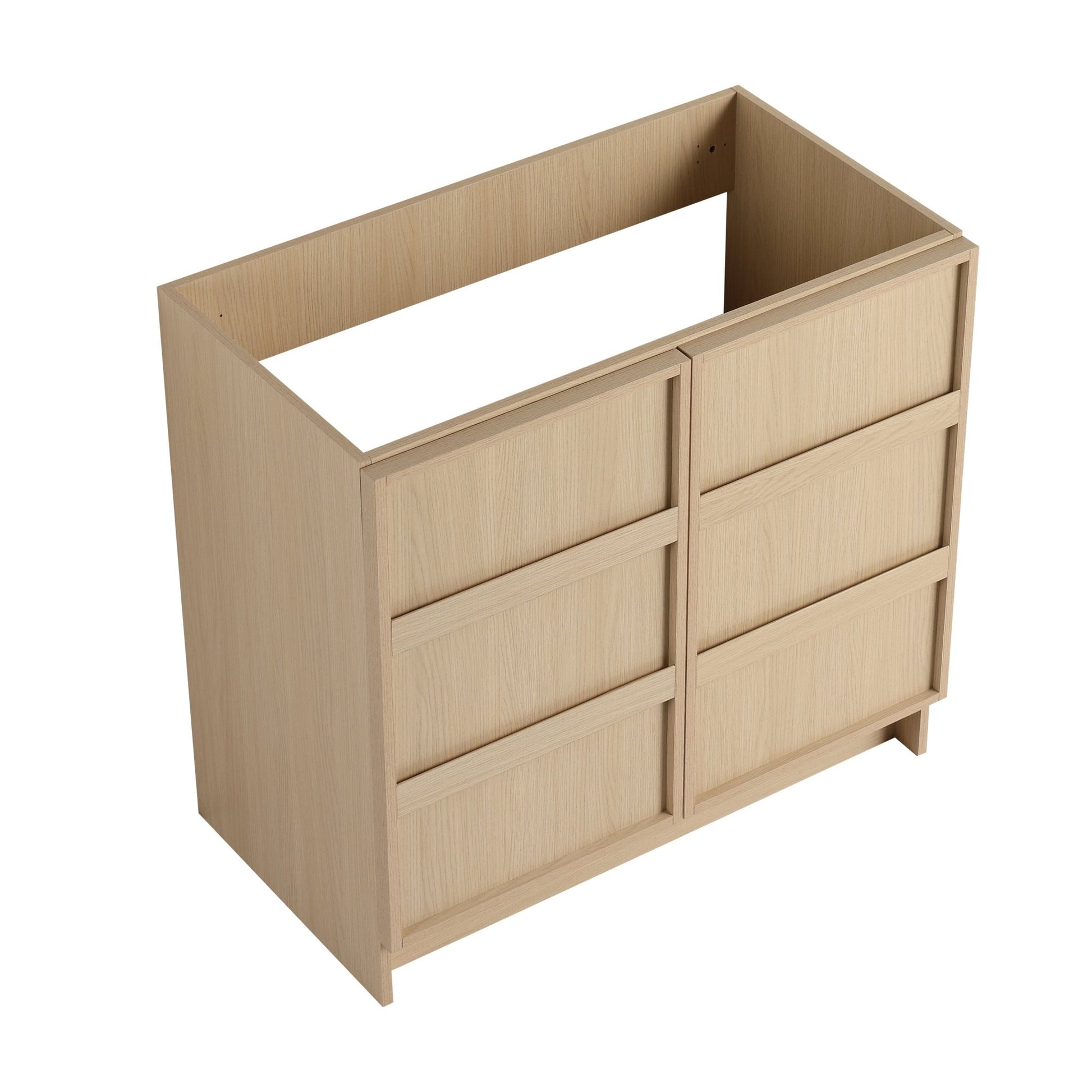 36' Freestanding Bathroom Vanity & 2 Soft - Close Cabinet Doors, Plywood, Dune Oak (KD - PACKING) - Excluding Sink - 1st Choice Furniture Direct