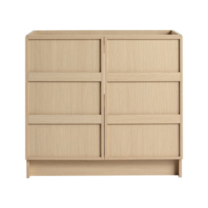 36' Freestanding Bathroom Vanity & 2 Soft - Close Cabinet Doors, Plywood, Dune Oak (KD - PACKING) - Excluding Sink - 1st Choice Furniture Direct