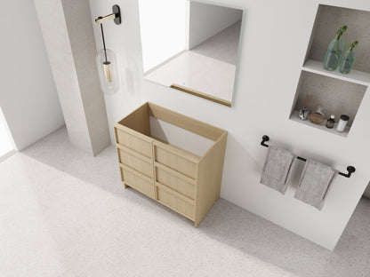 36' Freestanding Bathroom Vanity & 2 Soft - Close Cabinet Doors, Plywood, Dune Oak (KD - PACKING) - Excluding Sink - 1st Choice Furniture Direct