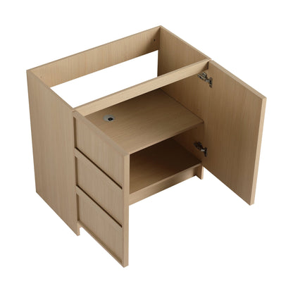 36' Freestanding Bathroom Vanity & 2 Soft - Close Cabinet Doors, Plywood, Dune Oak (KD - PACKING) - Excluding Sink - 1st Choice Furniture Direct