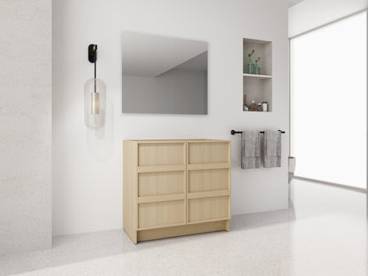 36' Freestanding Bathroom Vanity & 2 Soft - Close Cabinet Doors, Plywood, Dune Oak (KD - PACKING) - Excluding Sink - 1st Choice Furniture Direct