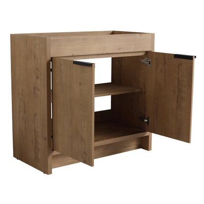 36' Freestanding Bathroom Vanity with White Ceramic Sink & 2 Soft - Close Cabinet Doors ((KD - PACKING),BVB02436IMO - F - BL9090B - 1st Choice Furniture Direct