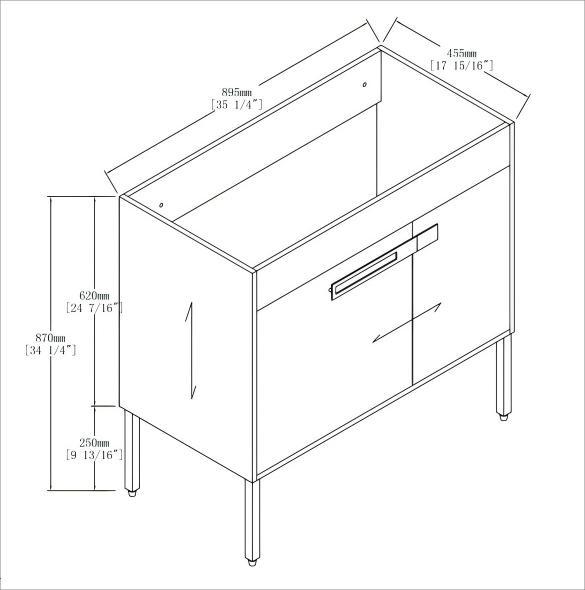 36 Inch Bathroom Vanity, Freestanding Bathroom Vanity or Floating is Optional Conversion.36*18 - 00336IMO - 1(KD - Packing) - Only Includes Vanity, Excluding Sink - 1st Choice Furniture Direct