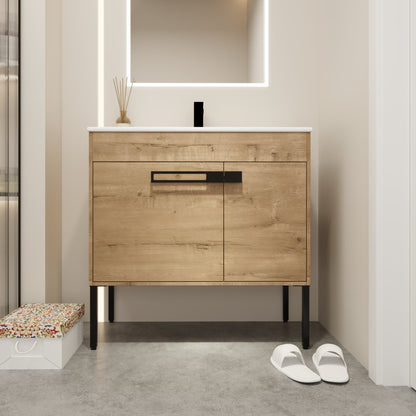 36 Inch Bathroom Vanity With Sink, Freestanding Bathroom Vanity or Floating is Optional Conversion 36*18 - 00336IMO - 1 - F - BL9090B(KD - Packing) - 1st Choice Furniture Direct