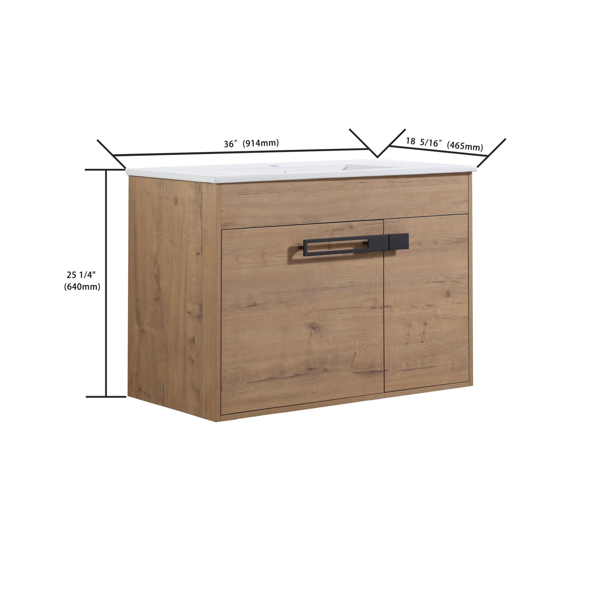 36 Inch Bathroom Vanity With Sink, Freestanding Bathroom Vanity or Floating is Optional Conversion 36*18 - 00336IMO - 1 - F - BL9090B(KD - Packing) - 1st Choice Furniture Direct