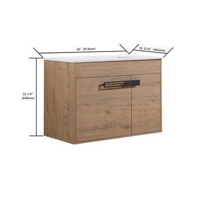36 Inch Bathroom Vanity With Sink, Freestanding Bathroom Vanity or Floating is Optional Conversion 36*18 - 00336IMO - 1 - F - BL9090B(KD - Packing) - 1st Choice Furniture Direct