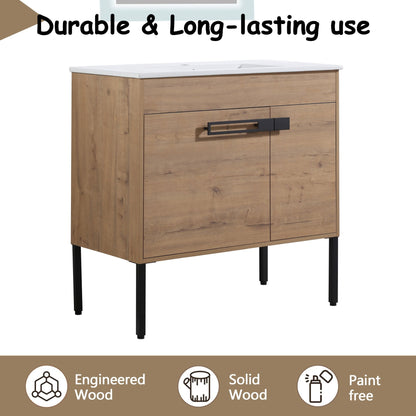 36 Inch Bathroom Vanity With Sink, Freestanding Bathroom Vanity or Floating is Optional Conversion 36*18 - 00336IMO - 1 - F - BL9090B(KD - Packing) - 1st Choice Furniture Direct