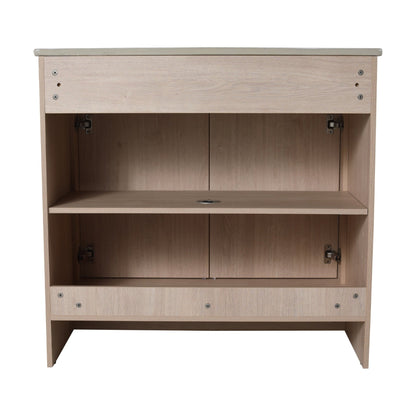 36 Inch Freestanding Bathroom Vanity with White Ceramic Sink & 2 Soft - Close Cabinet Doors (BVB02436PLO - F - BL9090B),W1286S00063 - 1st Choice Furniture Direct