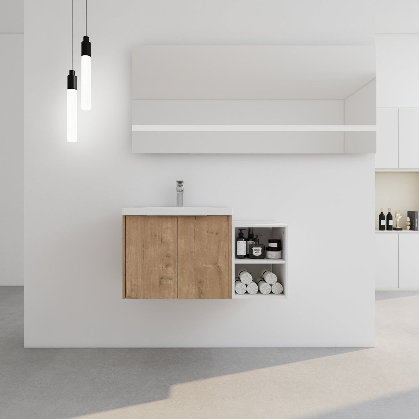 36 Inch Soft Close Doors Bathroom Vanity With Sink, A Small Storage Shelves, 24' and 12' Combination Cabinet,(KD - Packing) - 1st Choice Furniture Direct