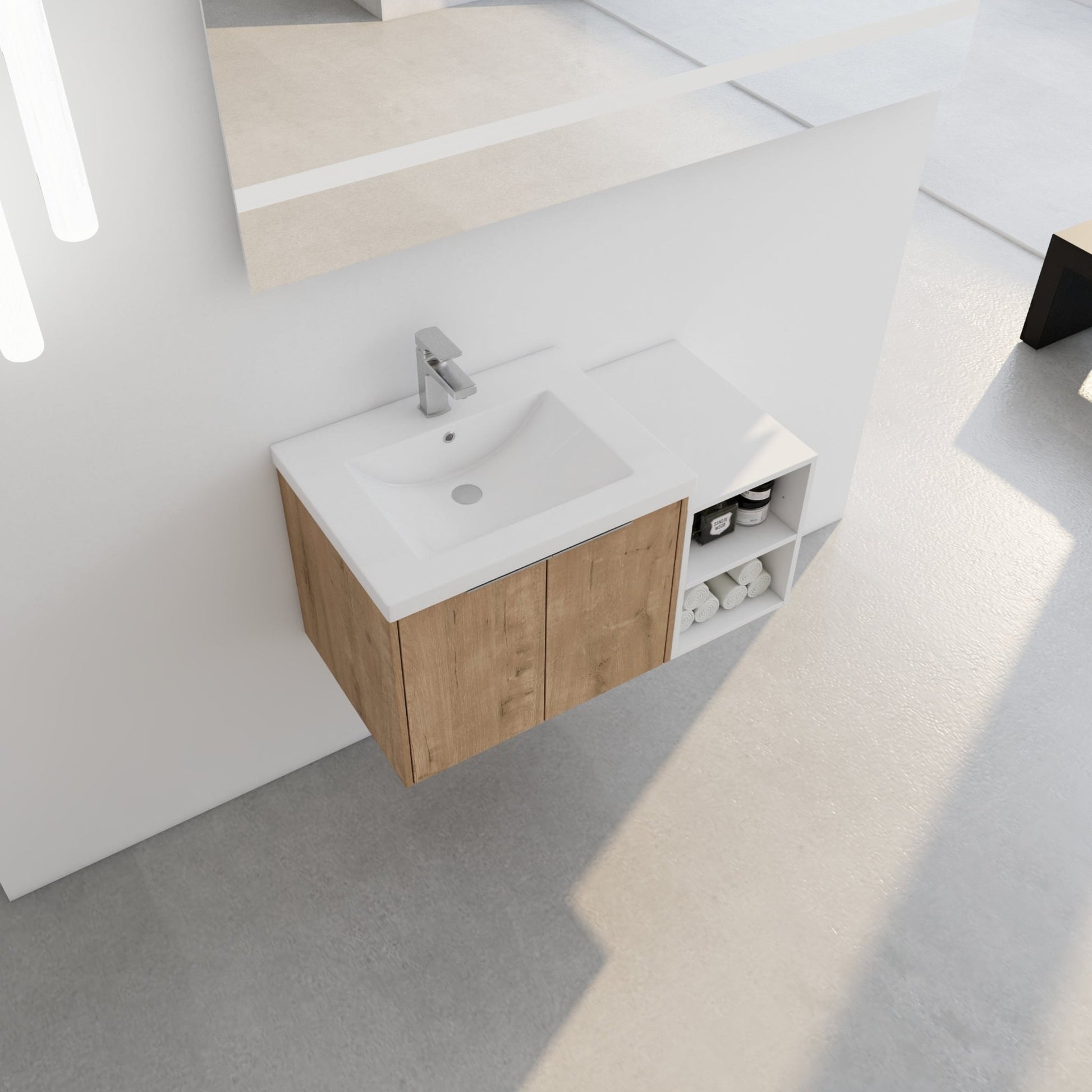 36 Inch Soft Close Doors Bathroom Vanity With Sink, A Small Storage Shelves, 24' and 12' Combination Cabinet,(KD - Packing) - 1st Choice Furniture Direct