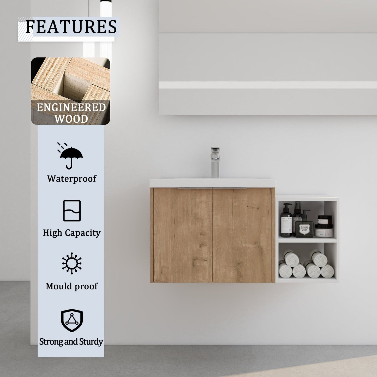 36 Inch Soft Close Doors Bathroom Vanity With Sink, A Small Storage Shelves, 24' and 12' Combination Cabinet,(KD - Packing) - 1st Choice Furniture Direct