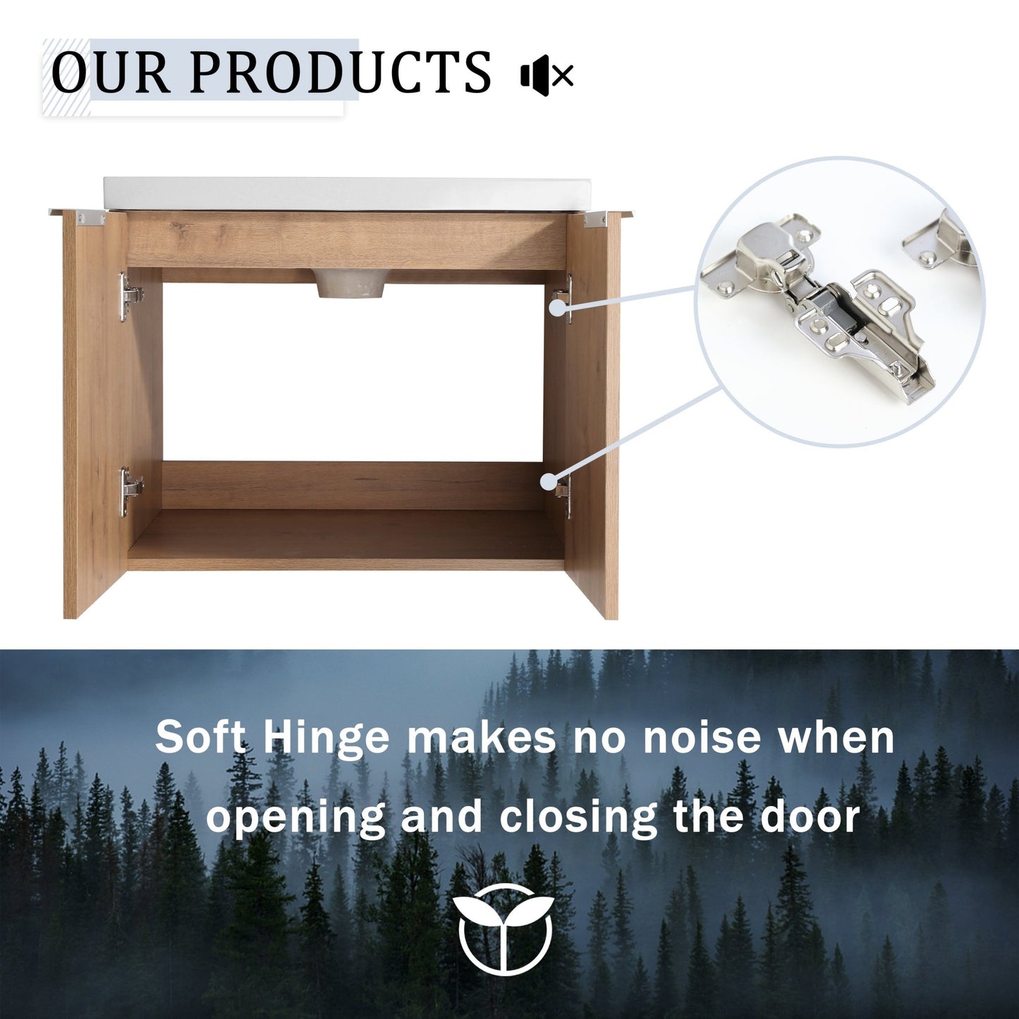 36 Inch Soft Close Doors Bathroom Vanity With Sink, A Small Storage Shelves, 24' and 12' Combination Cabinet,(KD - Packing) - 1st Choice Furniture Direct