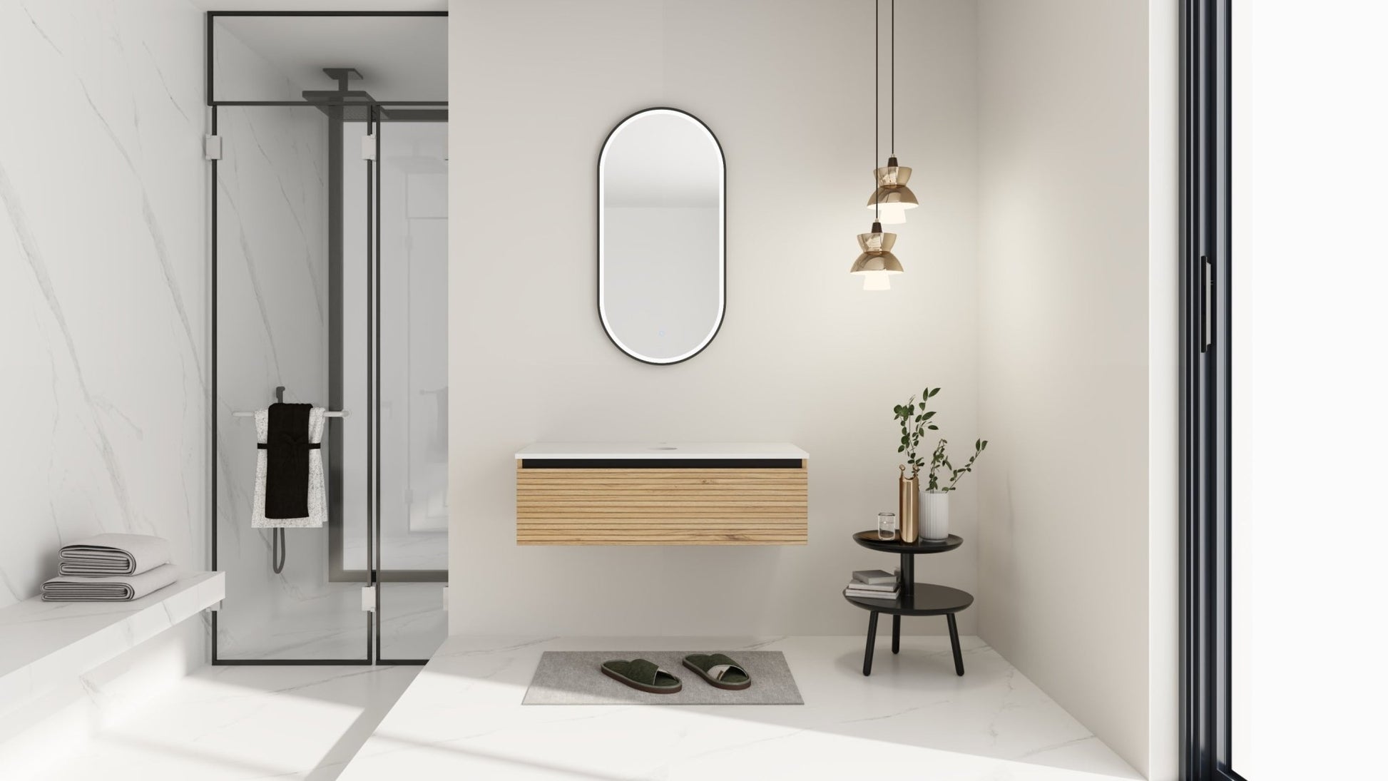 36'' Wall - Mounted Bathroom Vanity & 1 - Soft - Close Drawer (Excluding Sink) - 1st Choice Furniture Direct