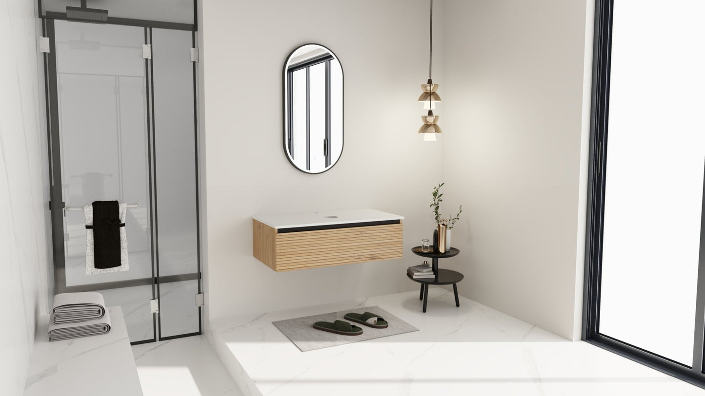 36'' Wall - Mounted Bathroom Vanity & 1 - Soft - Close Drawer (Excluding Sink) - 1st Choice Furniture Direct