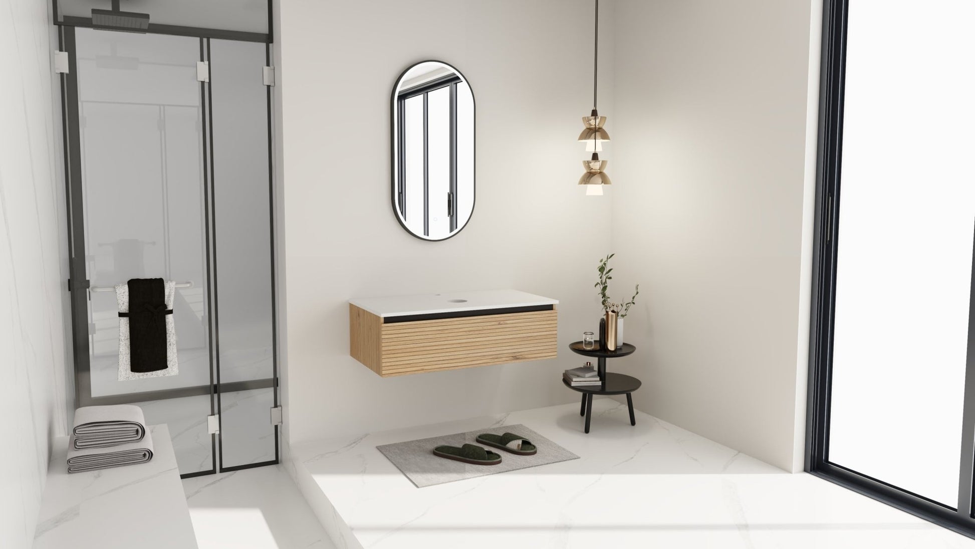 36'' Wall - Mounted Bathroom Vanity & 1 - Soft - Close Drawer (Excluding Sink) - 1st Choice Furniture Direct