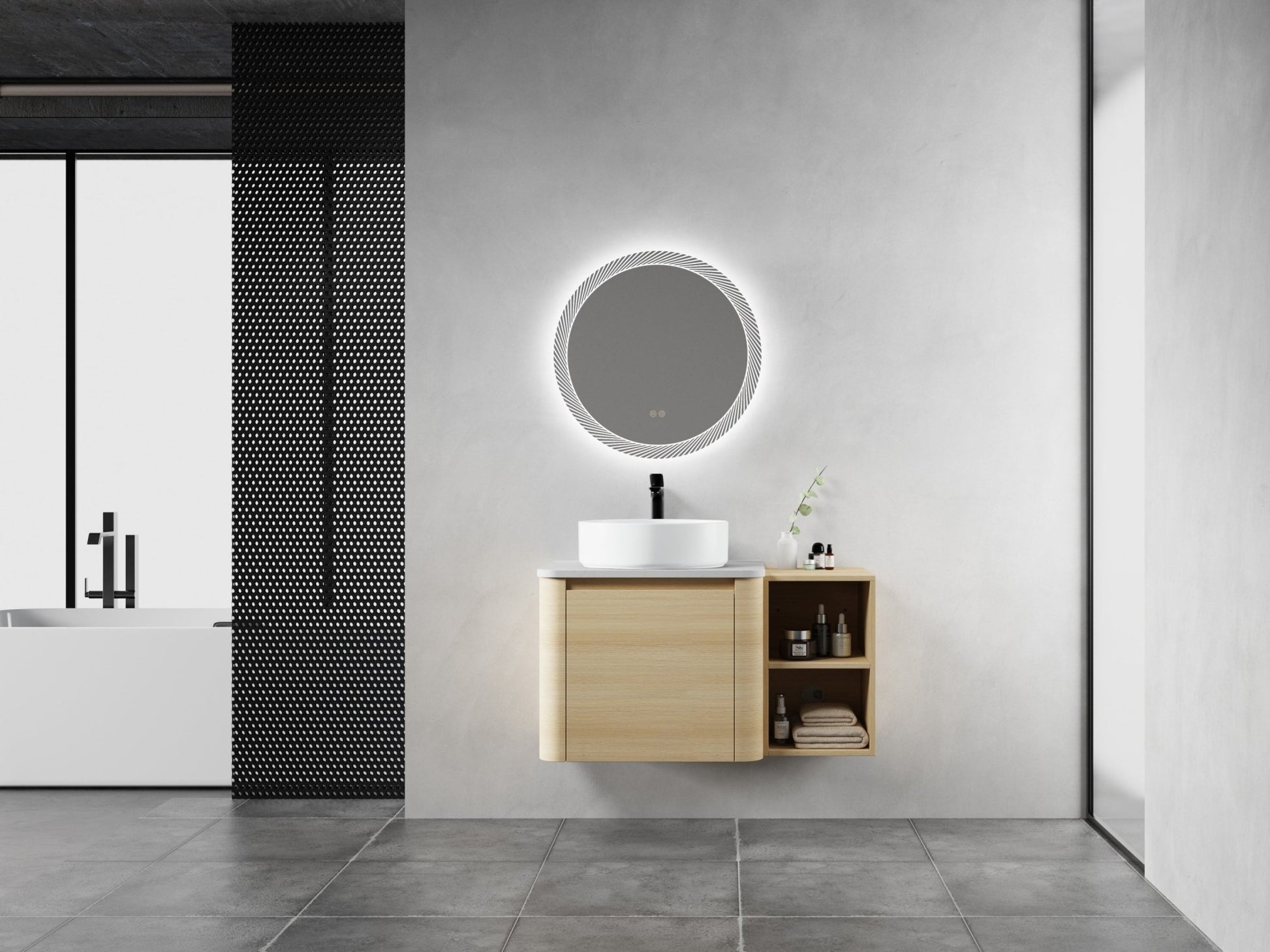 36'' Wall - Mounted Bathroom Vanity With Ceramic Art Sink, and Storage Shelves, Soft - Close Door, KD - Packing, Plywood - 1st Choice Furniture Direct