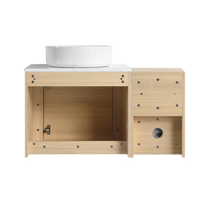 36'' Wall - Mounted Bathroom Vanity With Ceramic Art Sink, and Storage Shelves, Soft - Close Door, KD - Packing, Plywood - 1st Choice Furniture Direct