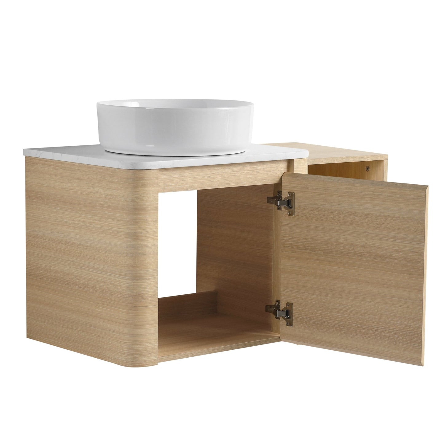 36'' Wall - Mounted Bathroom Vanity With Ceramic Art Sink, and Storage Shelves, Soft - Close Door, KD - Packing, Plywood - 1st Choice Furniture Direct
