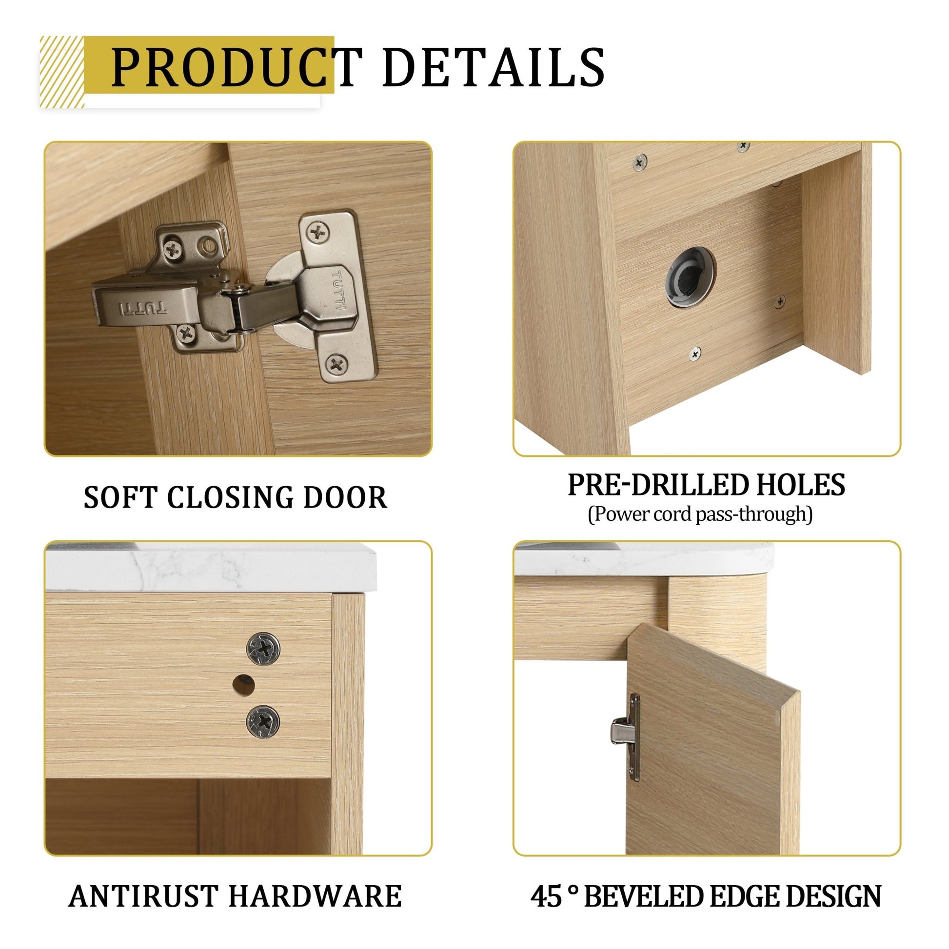 36'' Wall - Mounted Bathroom Vanity With Ceramic Art Sink, and Storage Shelves, Soft - Close Door, KD - Packing, Plywood - 1st Choice Furniture Direct