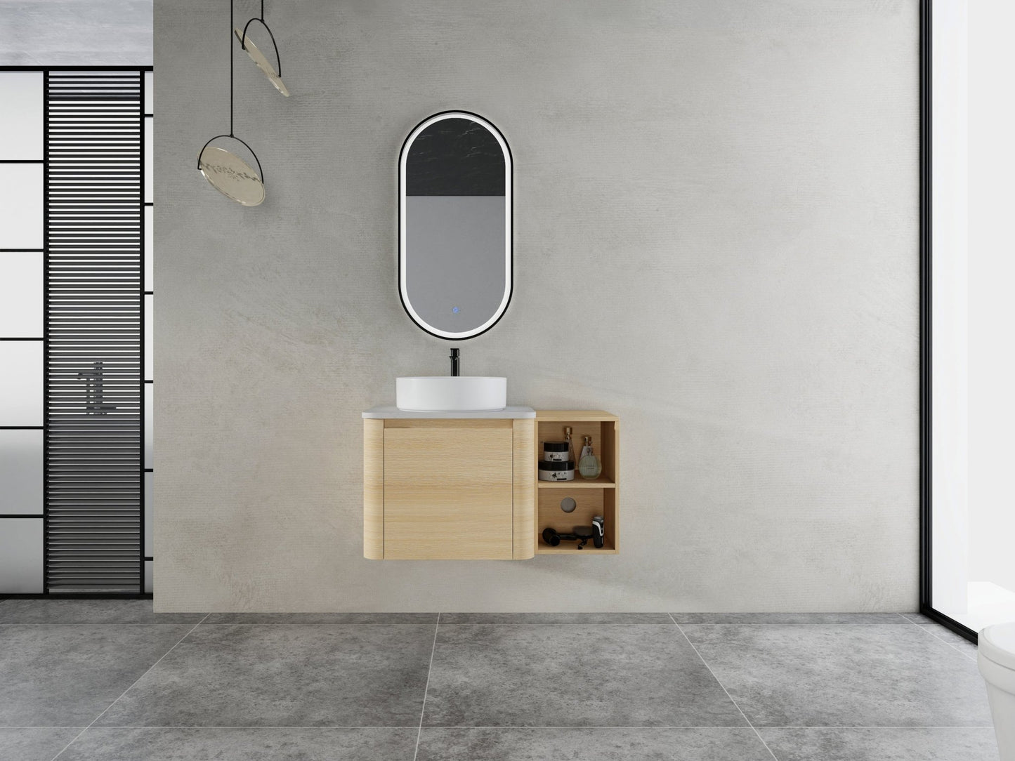 36'' Wall - Mounted Bathroom Vanity With Ceramic Art Sink, and Storage Shelves, Soft - Close Door, KD - Packing, Plywood - 1st Choice Furniture Direct