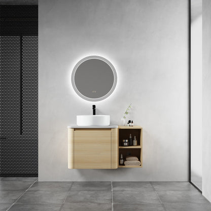 36'' Wall - Mounted Bathroom Vanity With Ceramic Art Sink, and Storage Shelves, Soft - Close Door, KD - Packing, Plywood - 1st Choice Furniture Direct