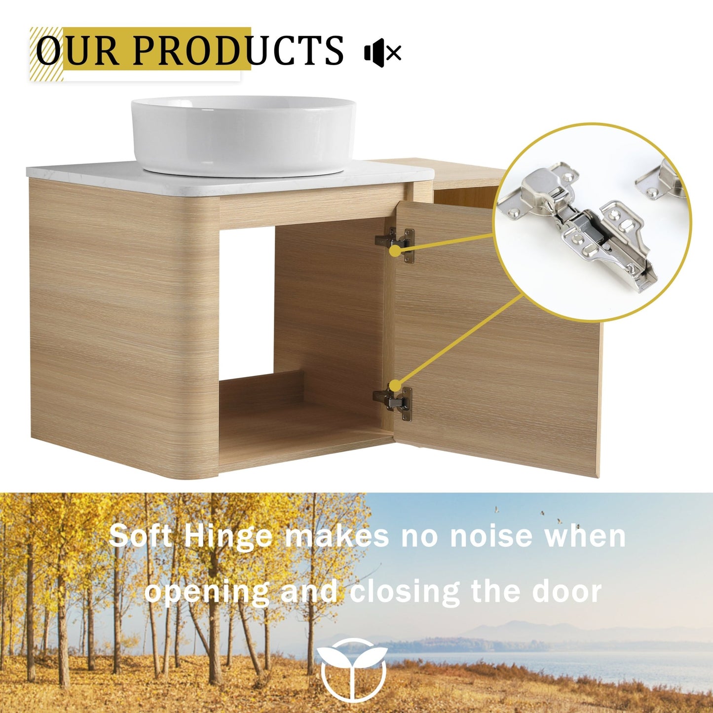 36'' Wall - Mounted Bathroom Vanity With Ceramic Art Sink, and Storage Shelves, Soft - Close Door, KD - Packing, Plywood - 1st Choice Furniture Direct