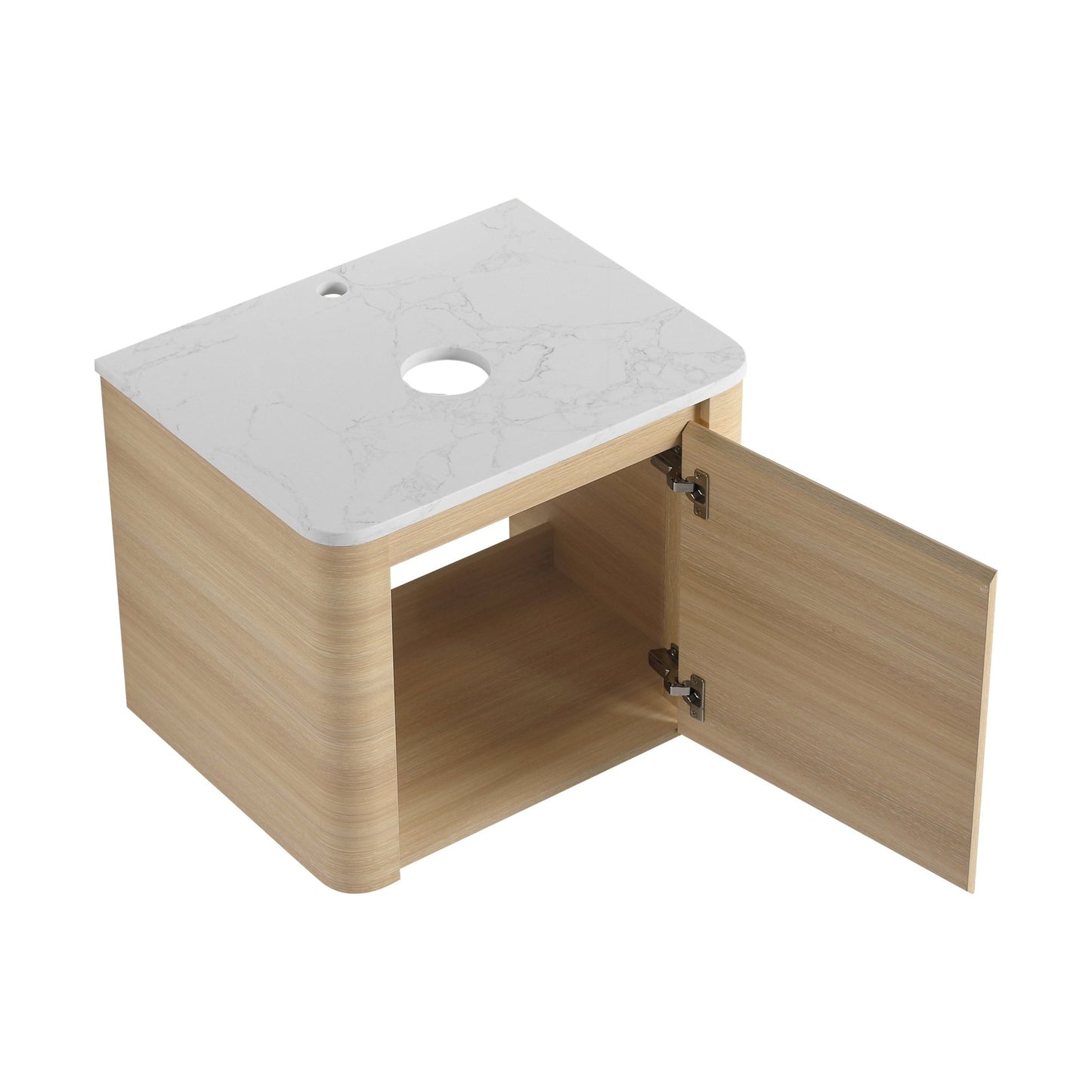 36'' Wall - Mounted Bathroom Vanity With Ceramic Art Sink, and Storage Shelves, Soft - Close Door, KD - Packing, Plywood - 1st Choice Furniture Direct