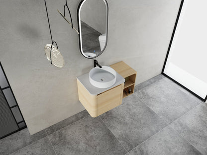 36'' Wall - Mounted Bathroom Vanity With Ceramic Art Sink, and Storage Shelves, Soft - Close Door, KD - Packing, Plywood - 1st Choice Furniture Direct