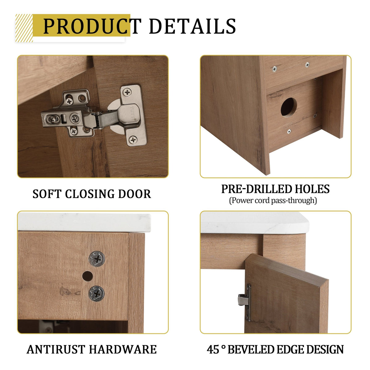 36'' Wall-Mounted Bathroom Vanity With Ceramic Art Sink, and Storage Shelves, Soft-Close Door, KD-Packing, Plywood - 1st Choice Furniture Direct