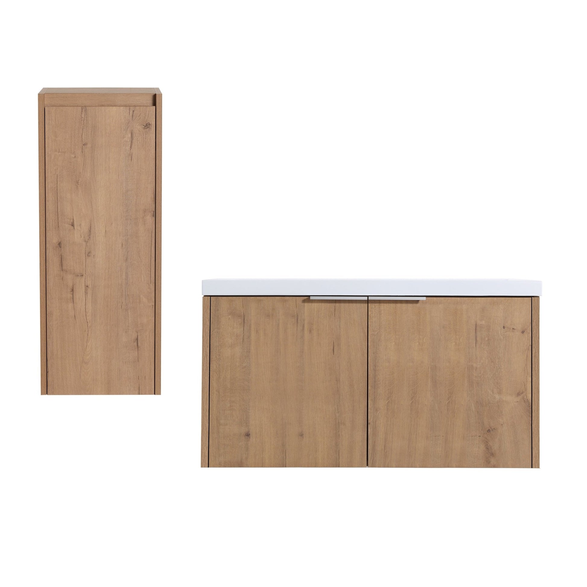 36' Wall - Mounted Bathroom Vanity With Sink and Side Cabinet, Soft Close Doors,00112IMO - 00636IMO Combination Cabinet(KD - Packing) - 1st Choice Furniture Direct