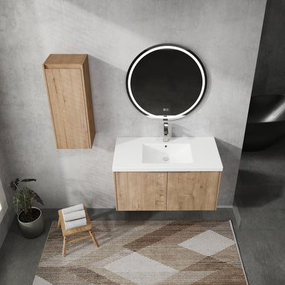 36' Wall - Mounted Bathroom Vanity With Sink and Side Cabinet, Soft Close Doors,00112IMO - 00636IMO Combination Cabinet(KD - Packing) - 1st Choice Furniture Direct