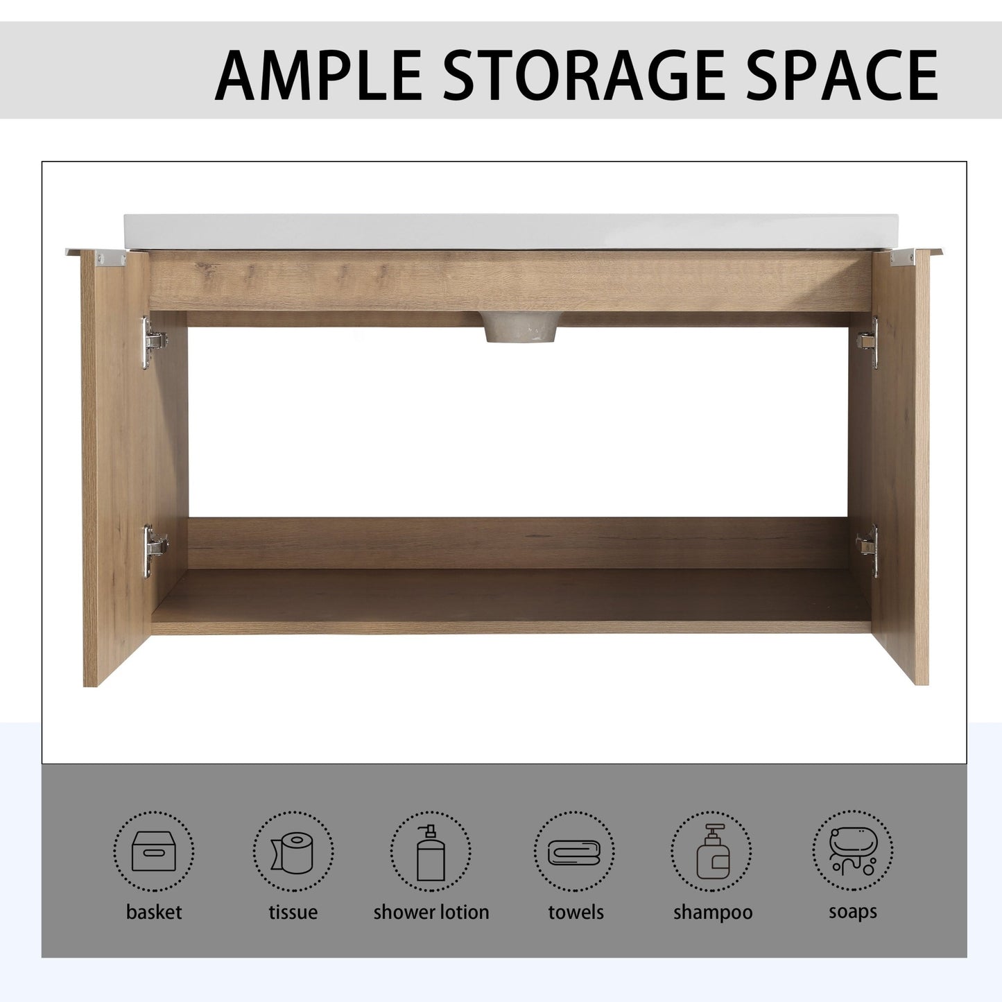 36' Wall - Mounted Bathroom Vanity With Sink and Side Cabinet, Soft Close Doors,00112IMO - 00636IMO Combination Cabinet(KD - Packing) - 1st Choice Furniture Direct