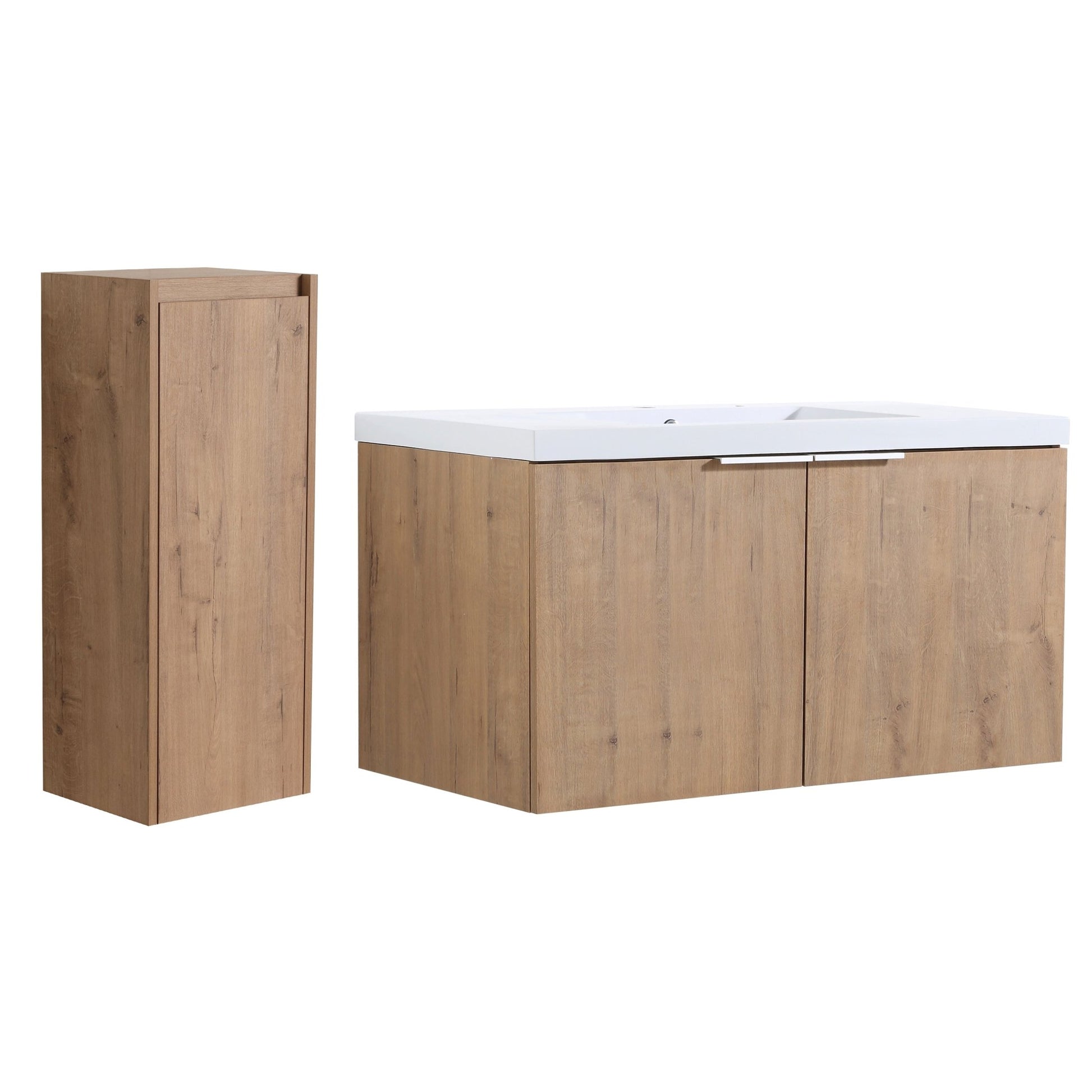 36' Wall - Mounted Bathroom Vanity With Sink and Side Cabinet, Soft Close Doors,00112IMO - 00636IMO Combination Cabinet(KD - Packing) - 1st Choice Furniture Direct