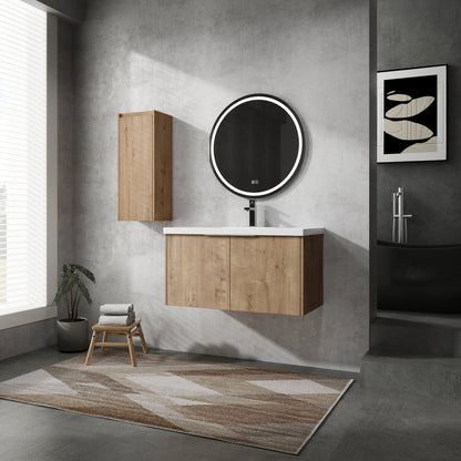 36' Wall - Mounted Bathroom Vanity With Sink and Side Cabinet, Soft Close Doors,00112IMO - 00636IMO Combination Cabinet(KD - Packing) - 1st Choice Furniture Direct