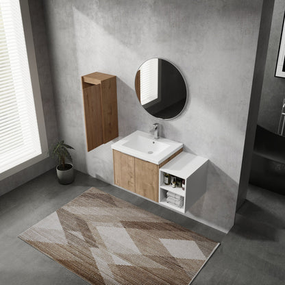 36' Wall - Mounted Bathroom Vanity With Sink and Side Cabinet, Soft Close Doors,00112IMO - 0624IMO - 0612GWH Combination Cabinet(KD - Packing) - 1st Choice Furniture Direct