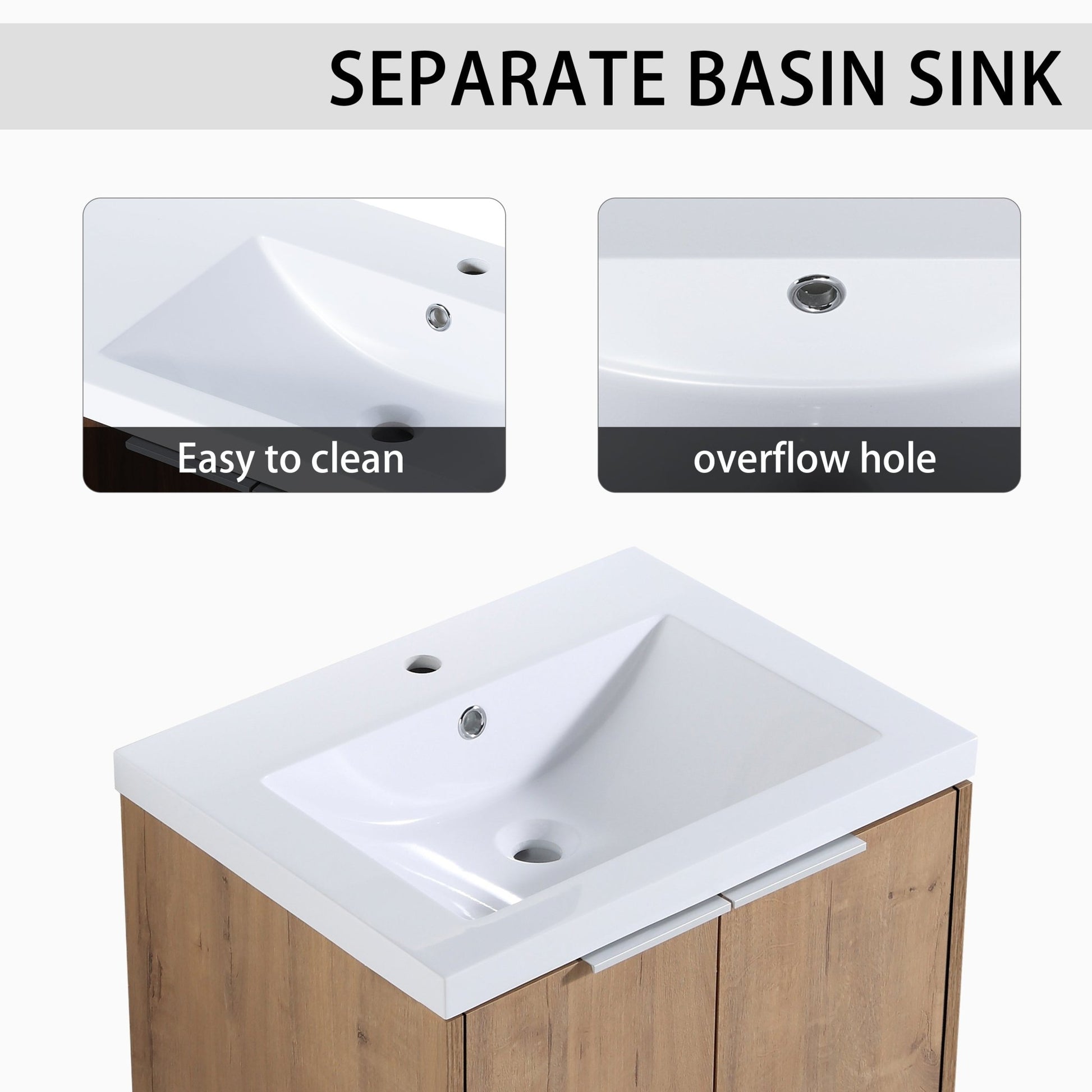 36' Wall - Mounted Bathroom Vanity With Sink and Side Cabinet, Soft Close Doors,00112IMO - 0624IMO - 0612GWH Combination Cabinet(KD - Packing) - 1st Choice Furniture Direct