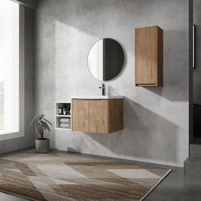 36' Wall - Mounted Bathroom Vanity With Sink and Side Cabinet, Soft Close Doors,00112IMO - 0624IMO - 0612GWH Combination Cabinet(KD - Packing) - 1st Choice Furniture Direct