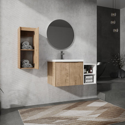 36' Wall - Mounted Bathroom Vanity With Sink and Side Cabinet, Soft Close Doors,00112IMO - 0624IMO - 0612GWH Combination Cabinet(KD - Packing) - 1st Choice Furniture Direct
