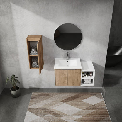 36' Wall - Mounted Bathroom Vanity With Sink and Side Cabinet, Soft Close Doors,00112IMO - 0624IMO - 0612GWH Combination Cabinet(KD - Packing) - 1st Choice Furniture Direct