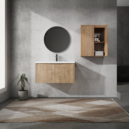 36' Wall - Mounted Bathroom Vanity With Sink and Side Cabinet, Soft Close Doors,00112IMO x 2 - 00636IMO Combination Cabinet(KD - Packing) - 1st Choice Furniture Direct