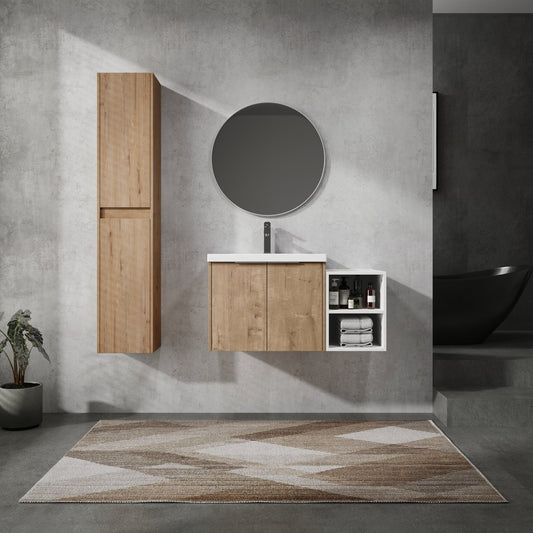 36' Wall - Mounted Bathroom Vanity With Sink and Side Cabinet, Soft Close Doors,00112IMOx2 - 0624IMO - 0612GWH Combination Cabinet(KD - Packing) - 1st Choice Furniture Direct