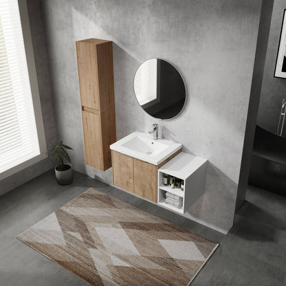 36' Wall - Mounted Bathroom Vanity With Sink and Side Cabinet, Soft Close Doors,00112IMOx2 - 0624IMO - 0612GWH Combination Cabinet(KD - Packing) - 1st Choice Furniture Direct