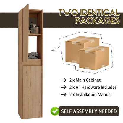 36' Wall - Mounted Bathroom Vanity With Sink and Side Cabinet, Soft Close Doors,00112IMOx2 - 0624IMO - 0612GWH Combination Cabinet(KD - Packing) - 1st Choice Furniture Direct