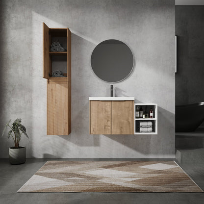 36' Wall - Mounted Bathroom Vanity With Sink and Side Cabinet, Soft Close Doors,00112IMOx2 - 0624IMO - 0612GWH Combination Cabinet(KD - Packing) - 1st Choice Furniture Direct
