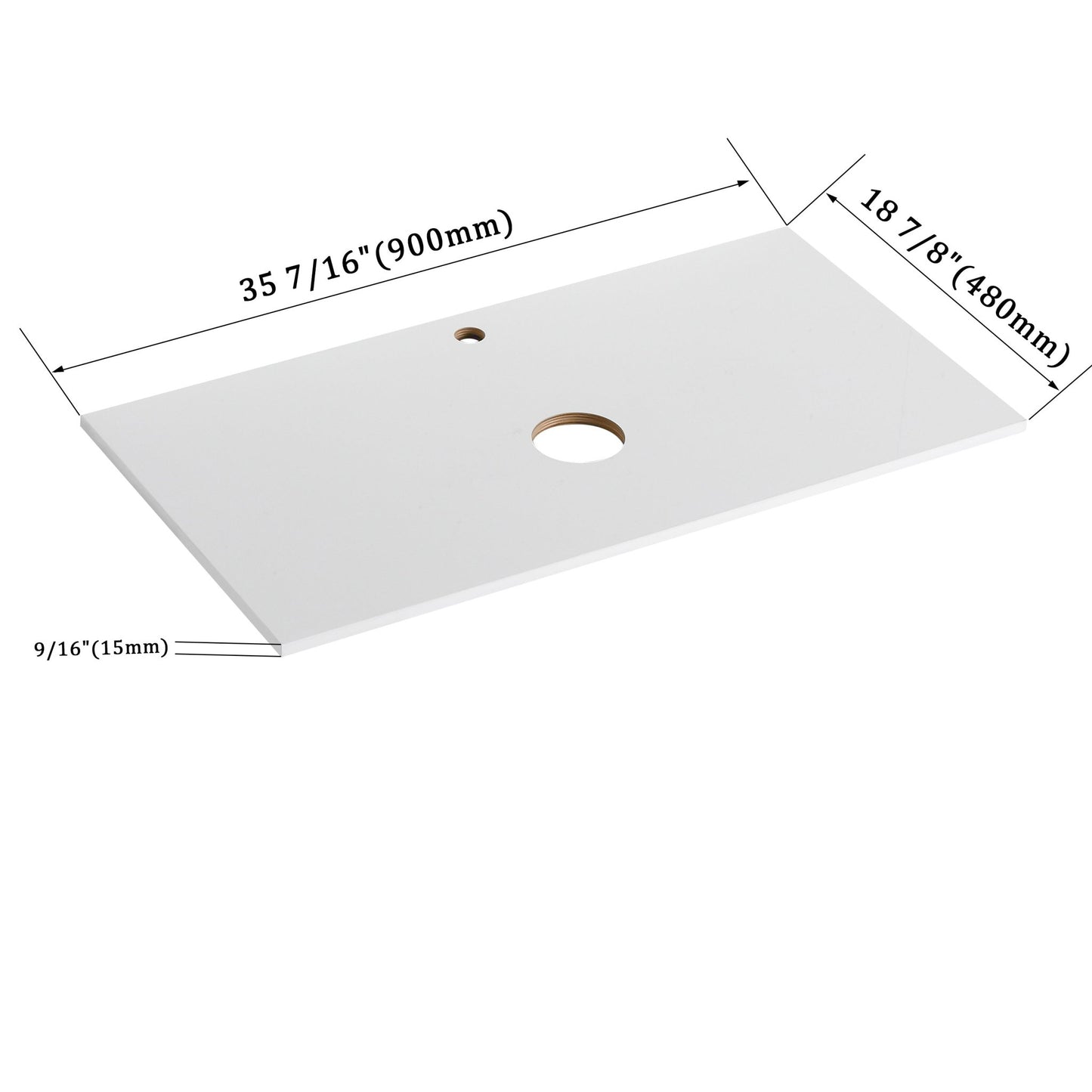 36'' Wall - Mounted Bathroom Vanity with White Art Ceramic Sink & 1 - Soft - Close Drawer (KD - Packing) - 1st Choice Furniture Direct